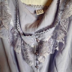 Embroidered Ruffle-collar Lilac Blouse